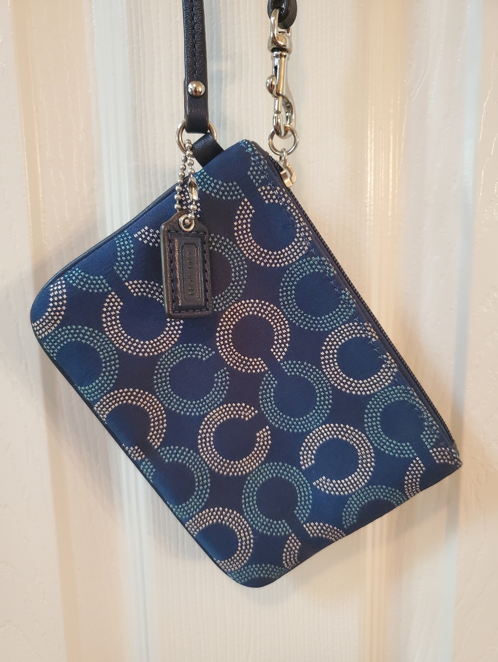Coach - Midnight Blue - Optic Dot Patterned -  Wristlet
